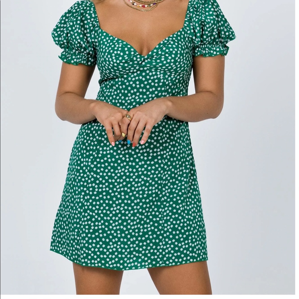 Princess Polly Green Polka Dot Mini Dress